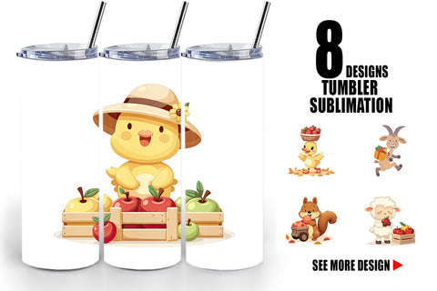 Tumbler Fruit Harvest Babies Sublimation artnoy 