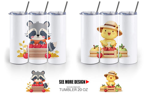 Tumbler Fruit Harvest Babies Sublimation artnoy 