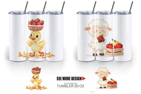 Tumbler Fruit Harvest Babies Sublimation artnoy 