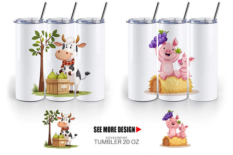 Tumbler Fruit Harvest Babies Sublimation artnoy 