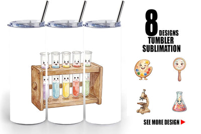 Tumbler Funky Art Science Mascot Watercolor Sublimation artnoy 