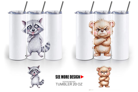 Tumbler Funny Animal Faces Sublimation artnoy 
