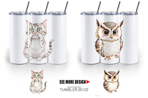 Tumbler Funny Animal Faces Sublimation artnoy 