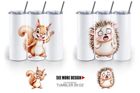 Tumbler Funny Animal Faces Sublimation artnoy 