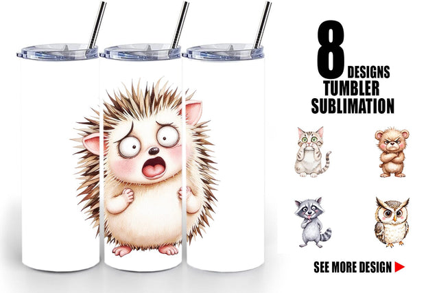 Tumbler Funny Animal Faces Sublimation artnoy 