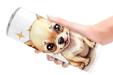 Tumbler Funny Dog Watercolor Big Eye Sublimation artnoy 