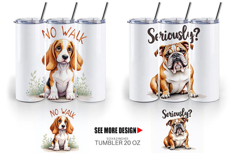 Tumbler Funny Dog Watercolor Big Eye Sublimation artnoy 