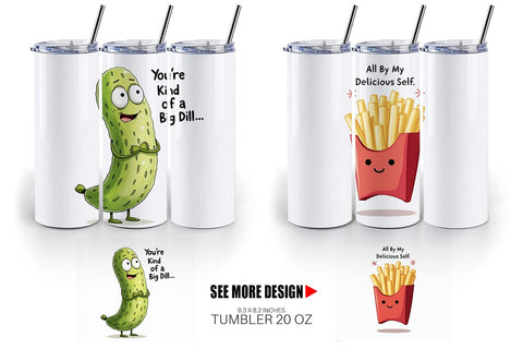 Tumbler Funny Food Puns Valentine Sarcastic Love Bites Watercolor Sublimation artnoy 