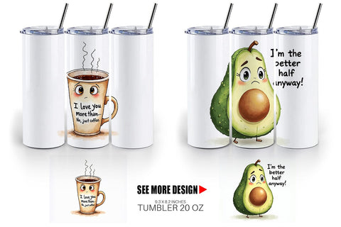 Tumbler Funny Food Puns Valentine Sarcastic Love Bites Watercolor Sublimation artnoy 