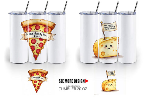 Tumbler Funny Food Puns Valentine Sarcastic Love Bites Watercolor Sublimation artnoy 