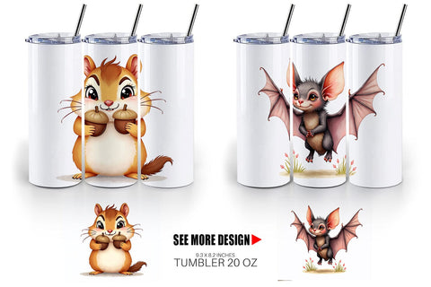 Tumbler Funny Morning After Forest Animals Watercolor Sublimation artnoy 