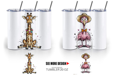 Tumbler Funny Skinny Safari Summer Sublimation artnoy 
