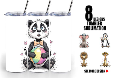 Tumbler Funny Skinny Summer Animal Sublimation artnoy 
