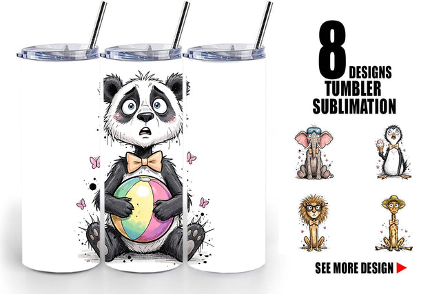 Tumbler Funny Skinny Summer Animal Sublimation artnoy 