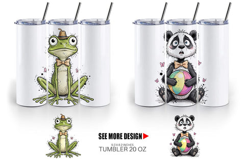 Tumbler Funny Skinny Summer Animal Sublimation artnoy 