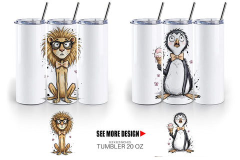 Tumbler Funny Skinny Summer Animal Sublimation artnoy 