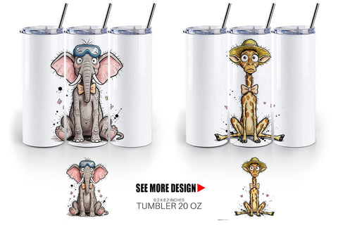Tumbler Funny Skinny Summer Animal Sublimation artnoy 