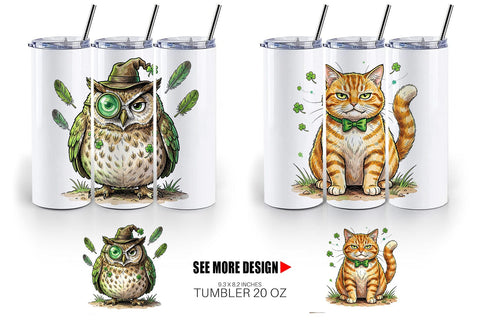 Tumbler Funny St Patricks Animal Sublimation artnoy 