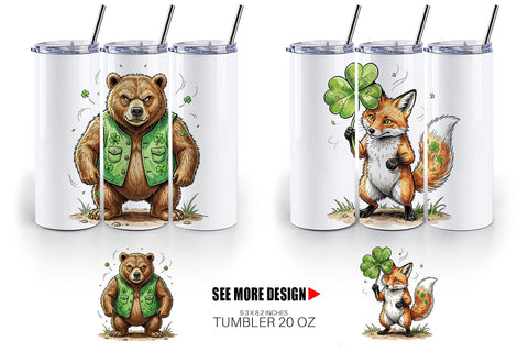Tumbler Funny St Patricks Animal Sublimation artnoy 