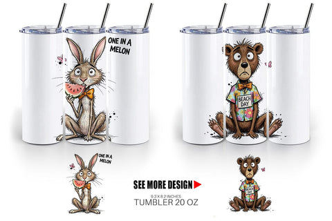 Tumbler Funny Summer Quote Animals Sublimation artnoy 