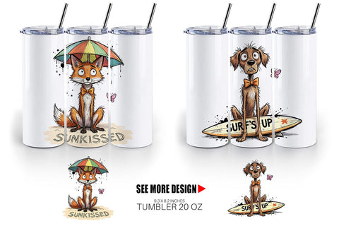 Tumbler Funny Summer Quote Animals Sublimation artnoy 