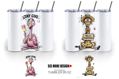 Tumbler Funny Summer Quote Animals Sublimation artnoy 