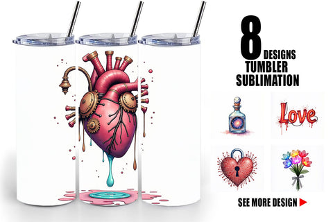 Tumbler Galactic Affection Sci-Fi Love Symbols Sublimation artnoy 
