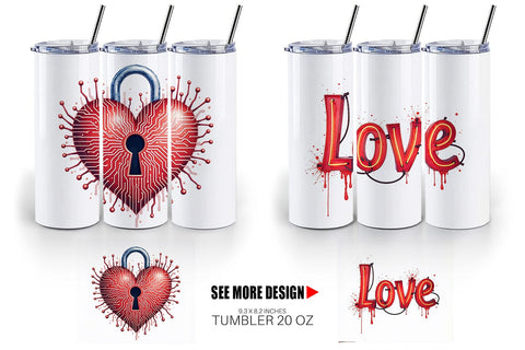 Tumbler Galactic Affection Sci-Fi Love Symbols Sublimation artnoy 