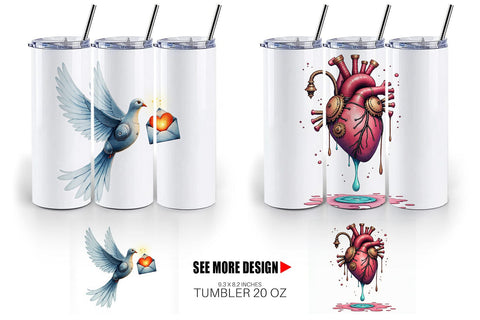 Tumbler Galactic Affection Sci-Fi Love Symbols Sublimation artnoy 