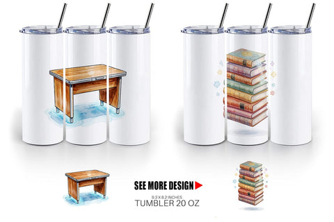 Tumbler Galactic Classroom Decor Watercolor Sublimation artnoy 