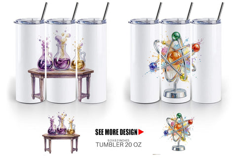 Tumbler Galactic Classroom Decor Watercolor Sublimation artnoy 