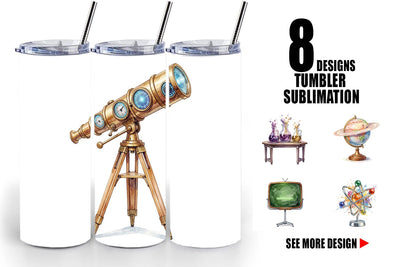 Tumbler Galactic Classroom Decor Watercolor Sublimation artnoy 