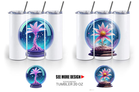 Tumbler Galactic Flora Orbs Sublimation artnoy 