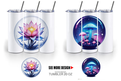Tumbler Galactic Flora Orbs Sublimation artnoy 