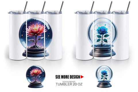 Tumbler Galactic Flora Orbs Sublimation artnoy 