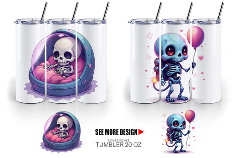 Tumbler Galaxy Skeletons Sublimation artnoy 