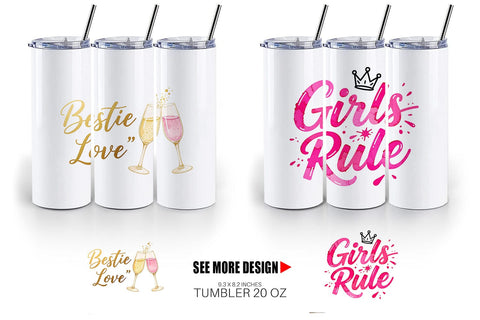 Tumbler Galentine's Day Watercolor Quotes Sublimation artnoy 