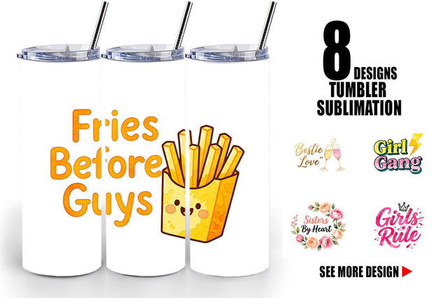 Tumbler Galentine's Day Watercolor Quotes Sublimation artnoy 