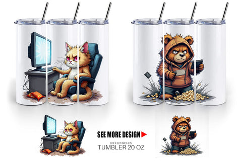Tumbler Gamer Critters Sublimation artnoy 