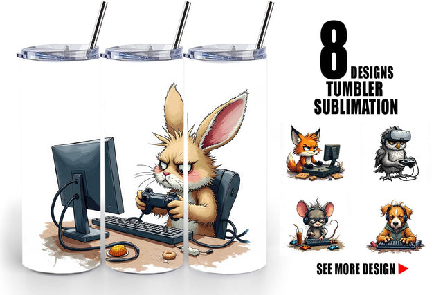 Tumbler Gamer Critters Sublimation artnoy 