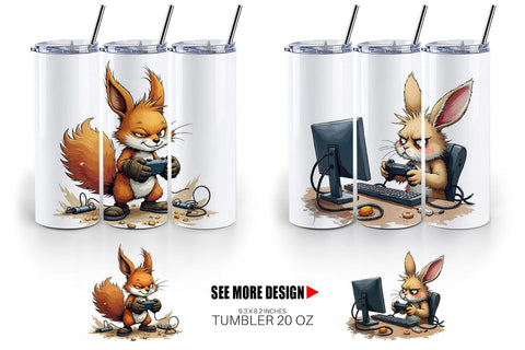 Tumbler Gamer Critters Sublimation artnoy 