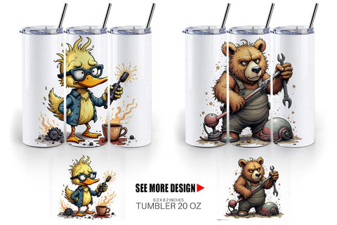 Tumbler Garage Chaos Critter Sublimation artnoy 