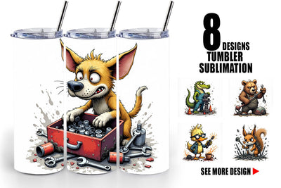 Tumbler Garage Chaos Critter Sublimation artnoy 