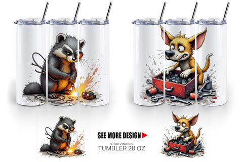 Tumbler Garage Chaos Critter Sublimation artnoy 