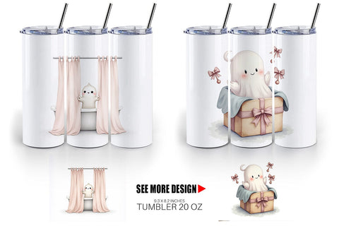 Tumbler Ghost Baby Shower Sublimation artnoy 