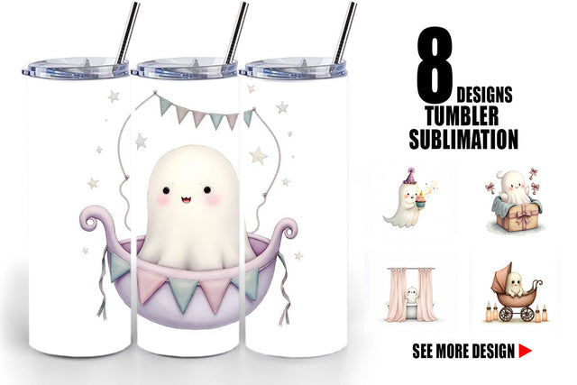 Tumbler Ghost Baby Shower Sublimation artnoy 