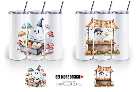 Tumbler Ghost Food Stalls Sublimation artnoy 
