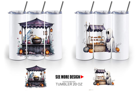Tumbler Ghost Food Stalls Sublimation artnoy 