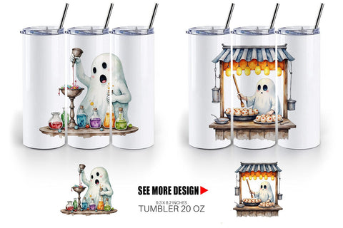 Tumbler Ghost Food Stalls Sublimation artnoy 