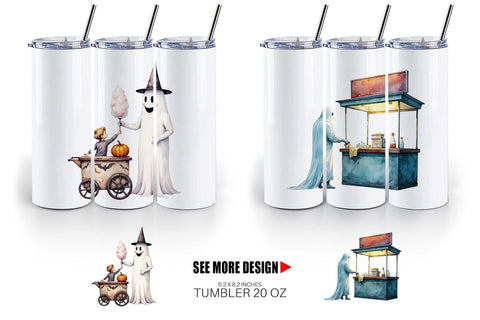 Tumbler Ghost Food Stalls Sublimation artnoy 